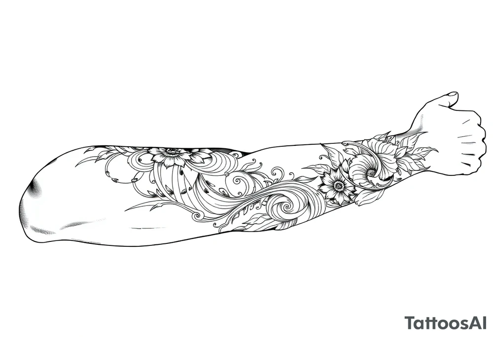 bold line ornamentaali tattoo idea