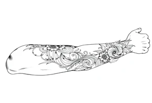 bold line ornamentaali tattoo idea