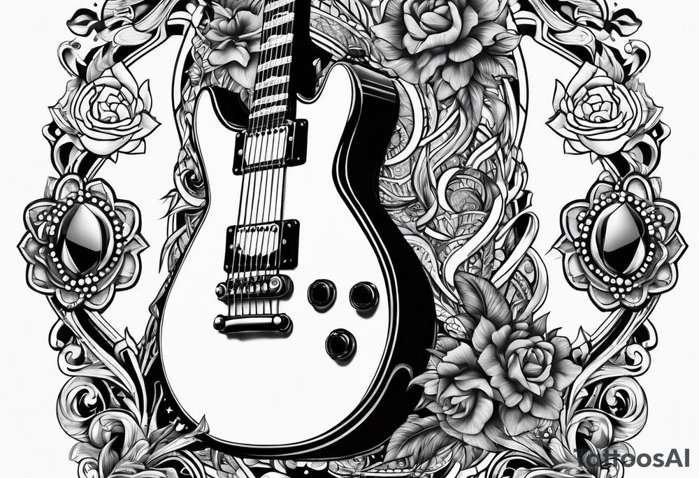 electric guitar tattoo idea