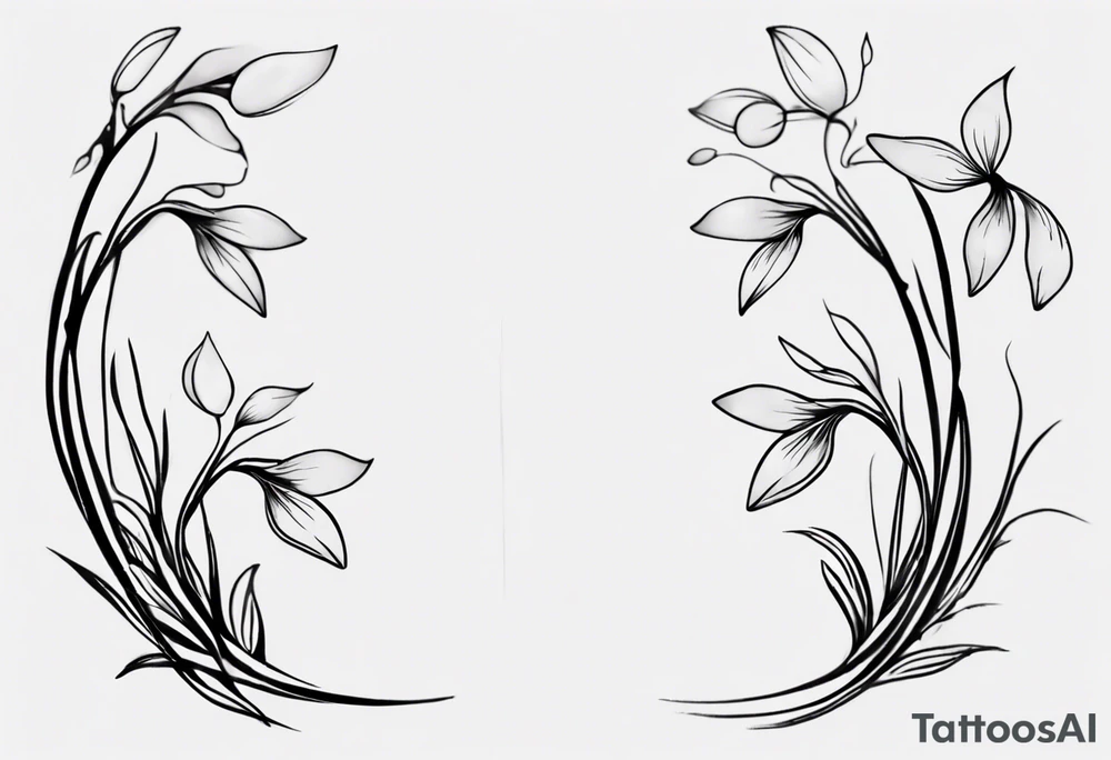 Snow drop wrapping around an ankle tattoo idea