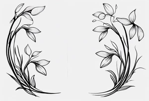 Snow drop wrapping around an ankle tattoo idea