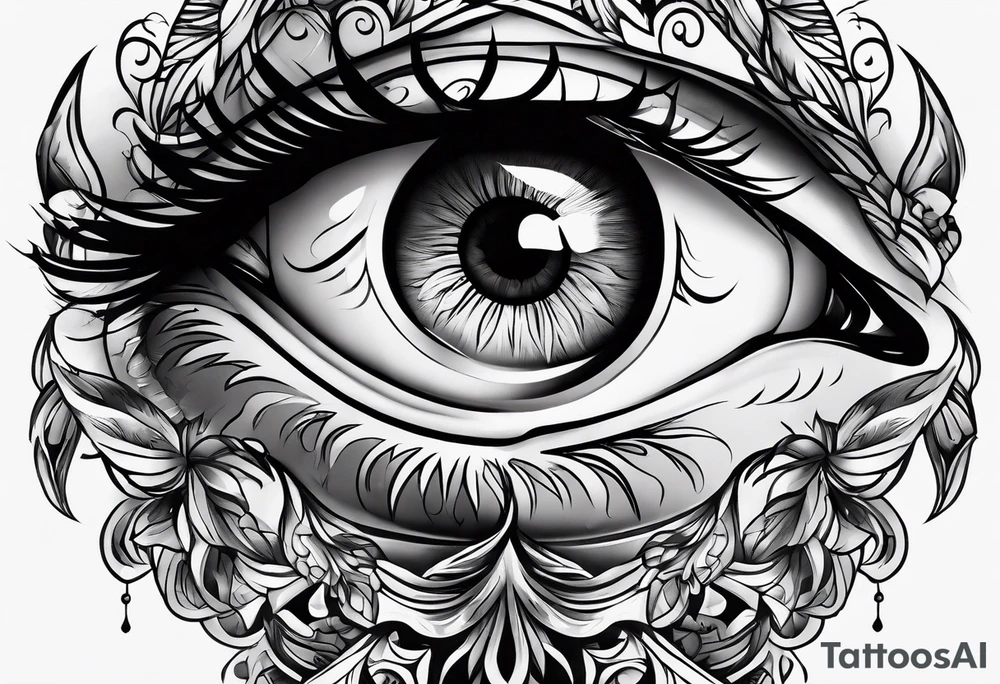 a crying eye tattoo idea