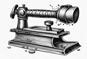 A hammer hitting an anvil tattoo idea