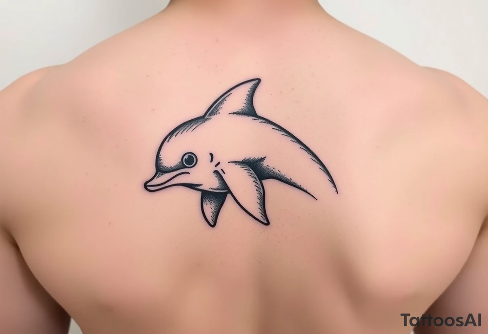 Cartoon dolphin with a hard on tattoo idea