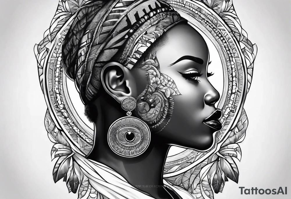 Africa continent shape tattoo idea
