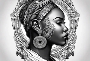 Africa continent shape tattoo idea