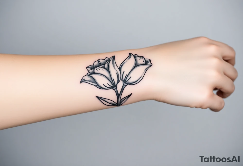 two intertwined tulips with stem tattoo idea