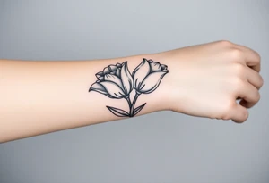 two intertwined tulips with stem tattoo idea