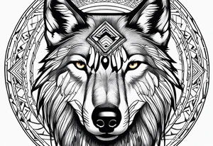 Native American Wolf tattoo idea