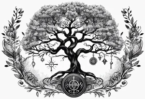 Yggdrasil and Vegvisir together tattoo idea