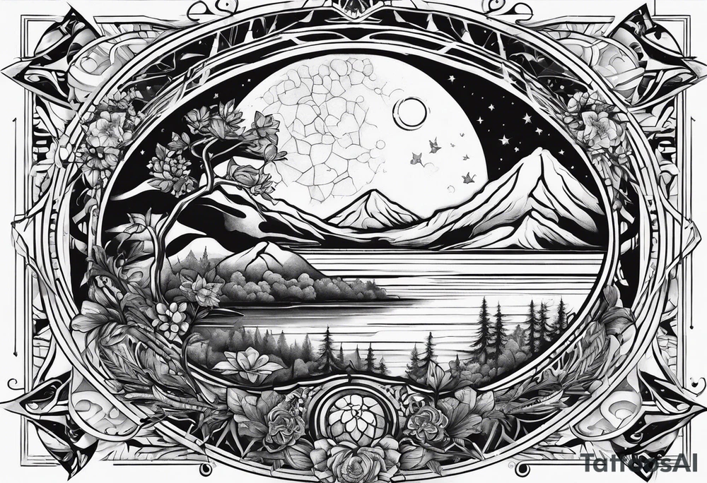 space versus nature tattoo idea