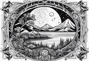 space versus nature tattoo idea