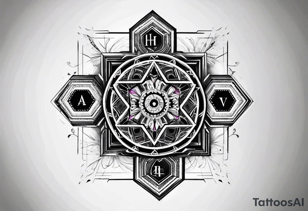 time hexagon symbol tattoo idea
