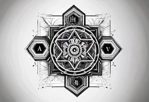 time hexagon symbol tattoo idea