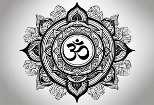 Powerful om symbol with the numbers 777 tattoo idea