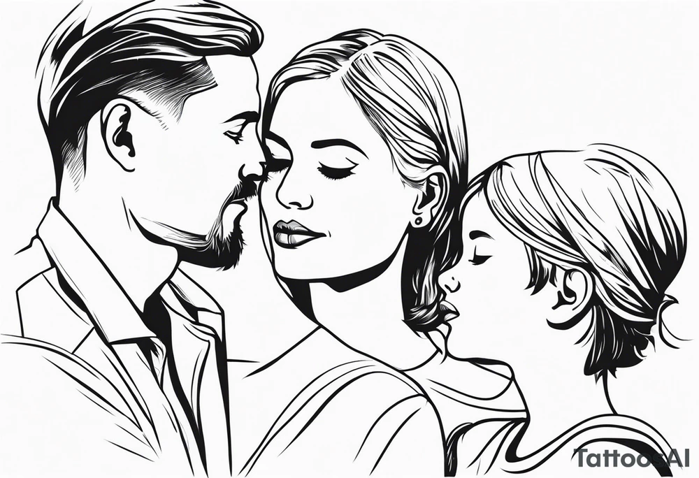 mother, father and daughter tattoo idea