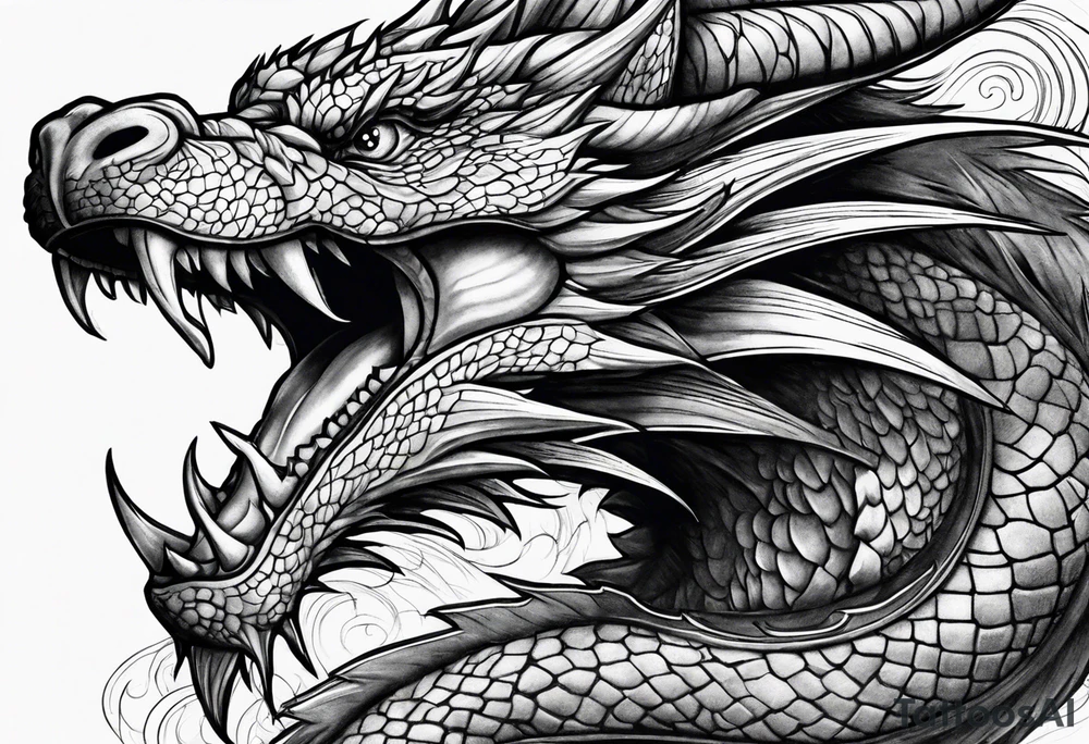 roaring dragons tattoo idea