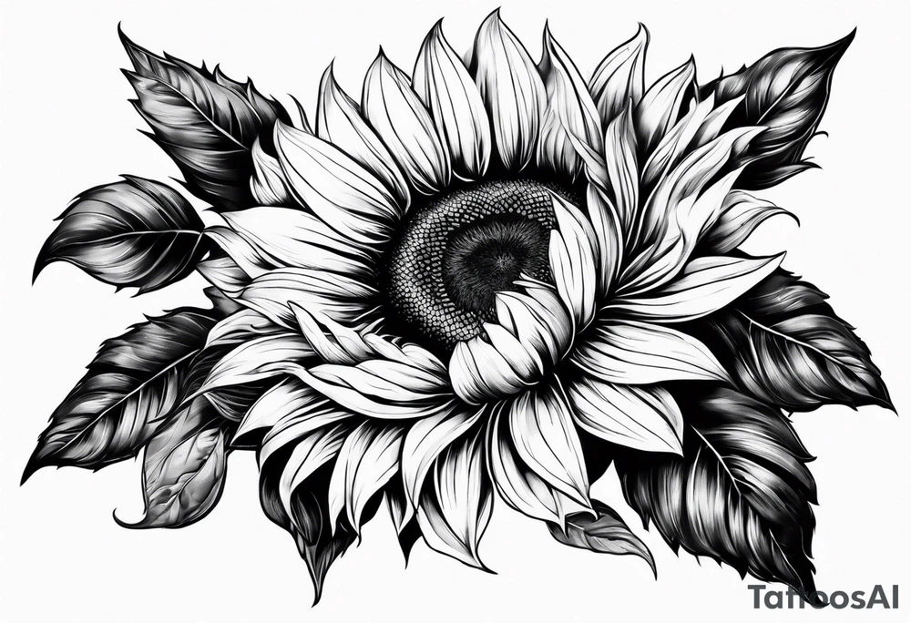 sunflower sleeve tattoo idea