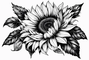 sunflower sleeve tattoo idea