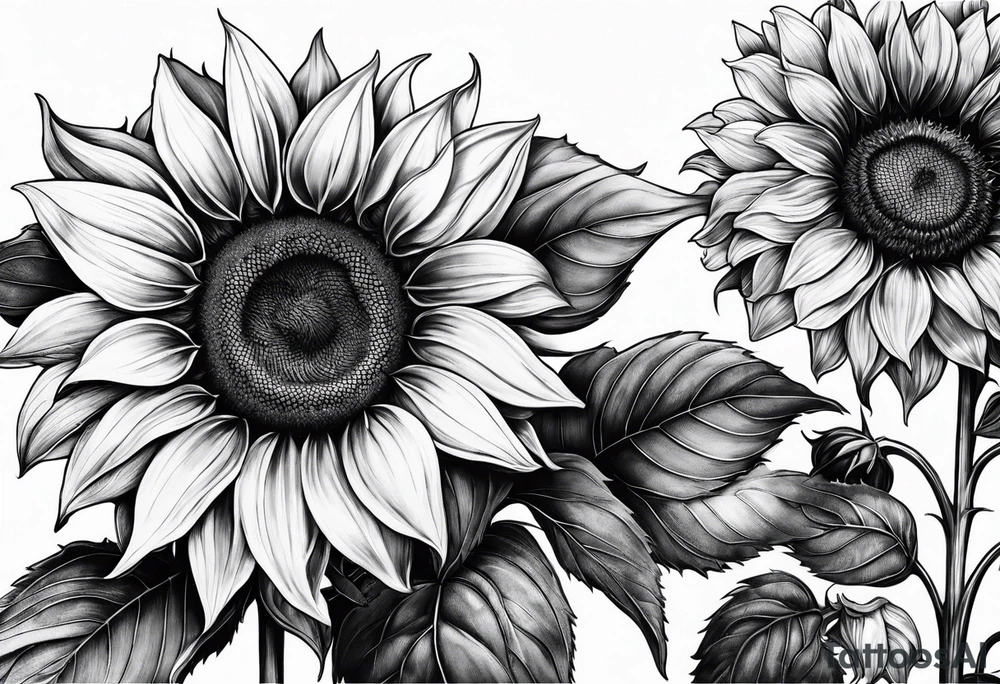 a sunflower tattoo idea