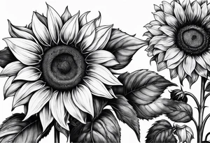 a sunflower tattoo idea