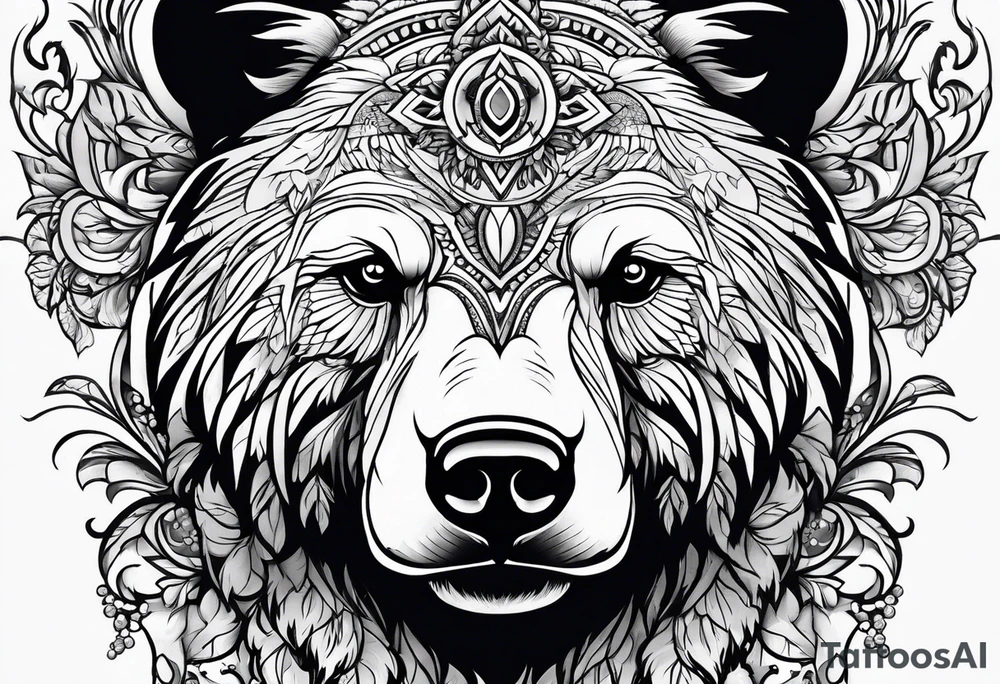 Bearhead on the left forehand tattoo idea