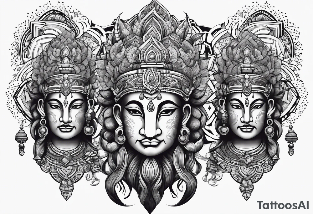 Brahma with three heads tattoo idea