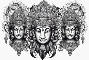 Brahma with three heads tattoo idea