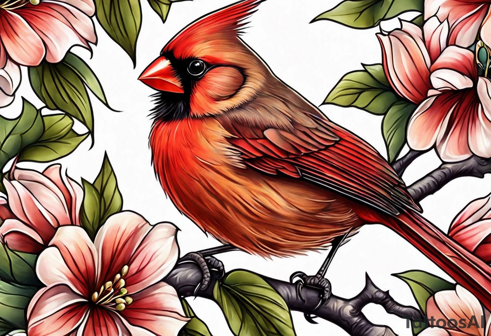 Cardinal bird tattoo idea