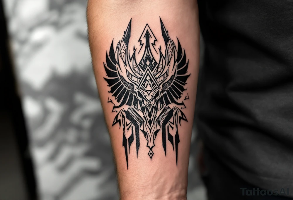 corbeau tribal tattoo idea