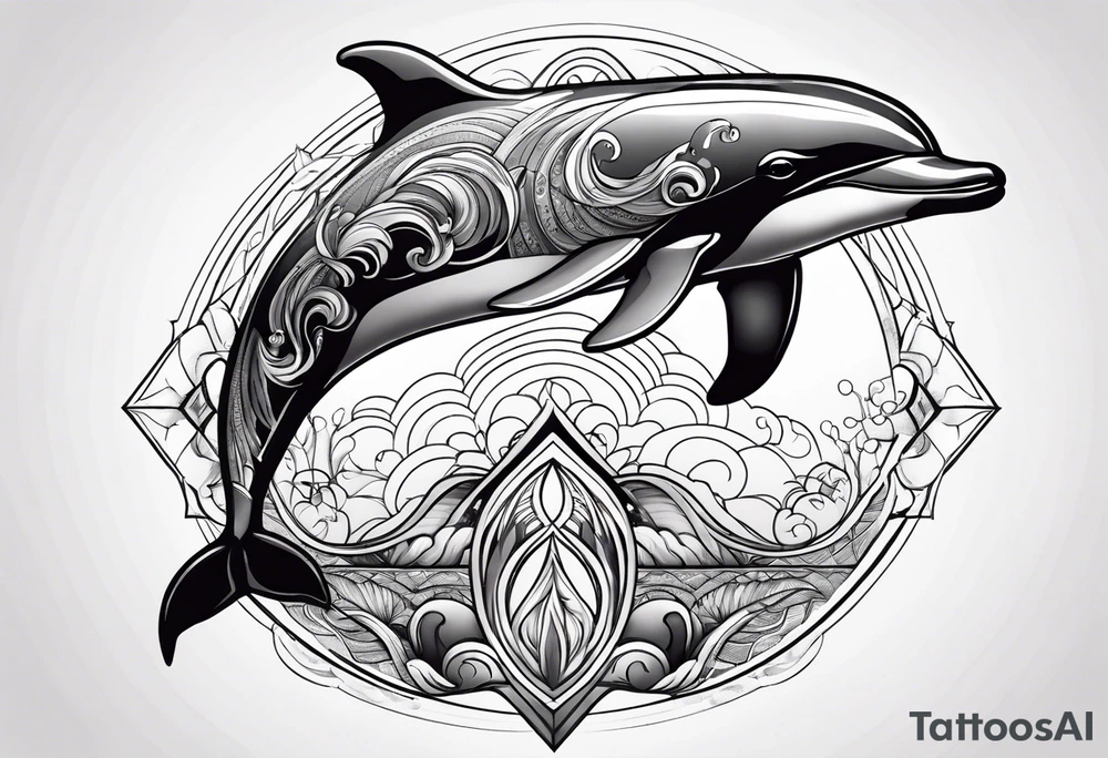 powerfull dolphin tattoo idea