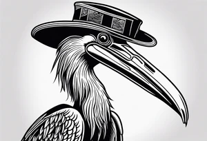 Scary shoebill stork American traditional tattoo idea