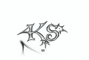 Tatuaje de tribal gótico que forme las letras las letras "KS" tattoo idea