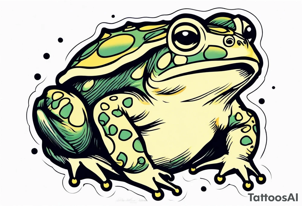 A toad in a thunderstorm tattoo idea