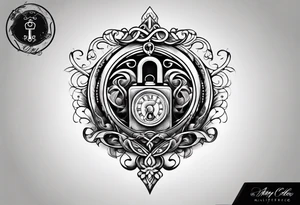 Infinity symbol with lock and key tattoo idea