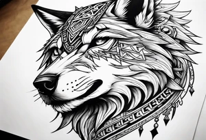 Legend of zelda link wolf in profile tattoo idea