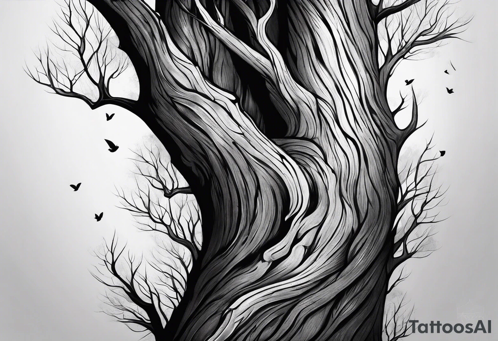 Half sleeve, tree bark tattoo idea