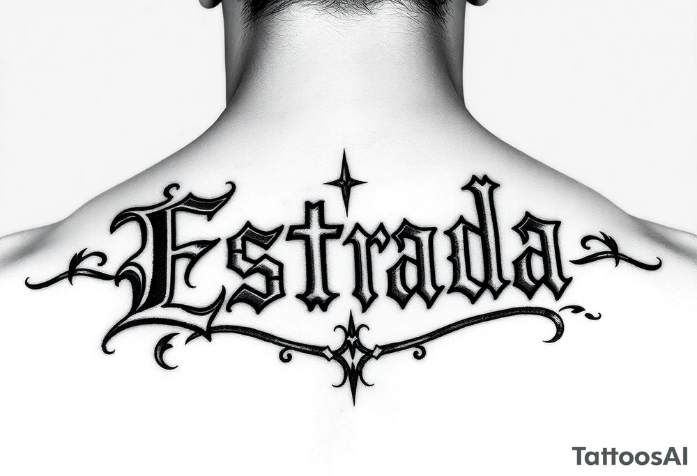 write estrada in Gothic letters tattoo idea