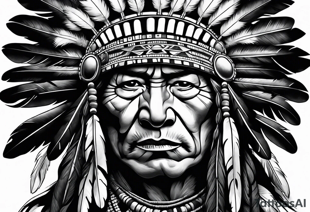 Native American war chief tattoo idea