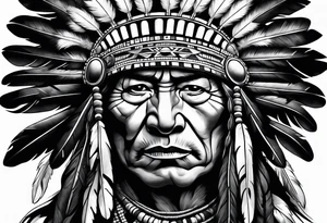 Native American war chief tattoo idea