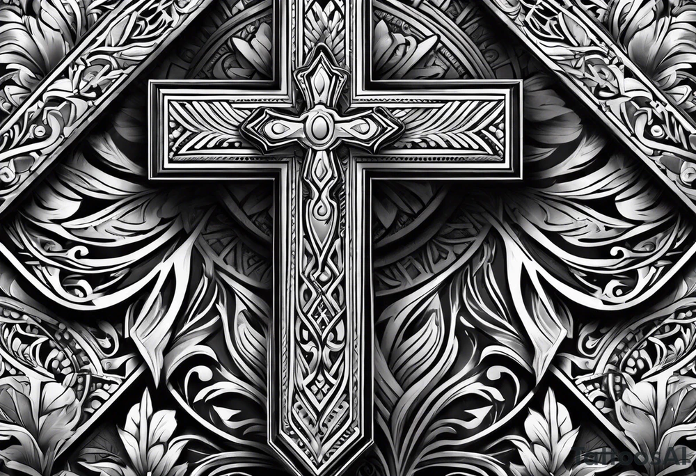 Samoan christian cross tattoo idea