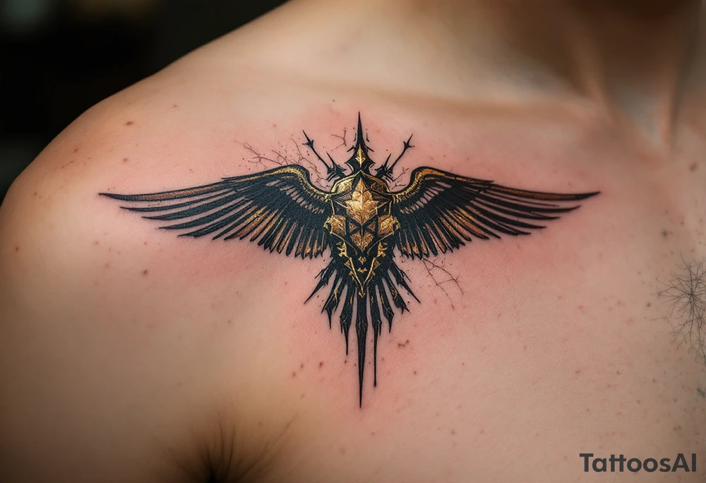 Vintage 30.04.1965 etched in bold brown ink with faded gold cracks for an aged effect. tattoo idea