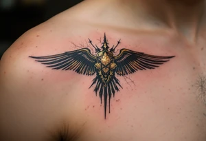 Vintage 30.04.1965 etched in bold brown ink with faded gold cracks for an aged effect. tattoo idea