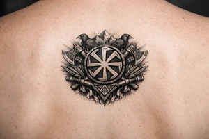 Ideas with pagan Slavic kolovrat on wrist tattoo idea