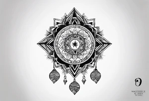 Minimalist tattoo for back and neck with straight line going up beck depicting saying “keep your feet in the ground and your eyes on the stars” tattoo idea