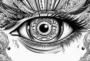 Crazy scary Japanese-style eyes tattoo idea