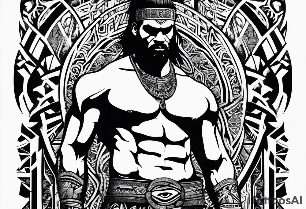 Illyrian tribal with Giants Causeway into Maori tattoo idea