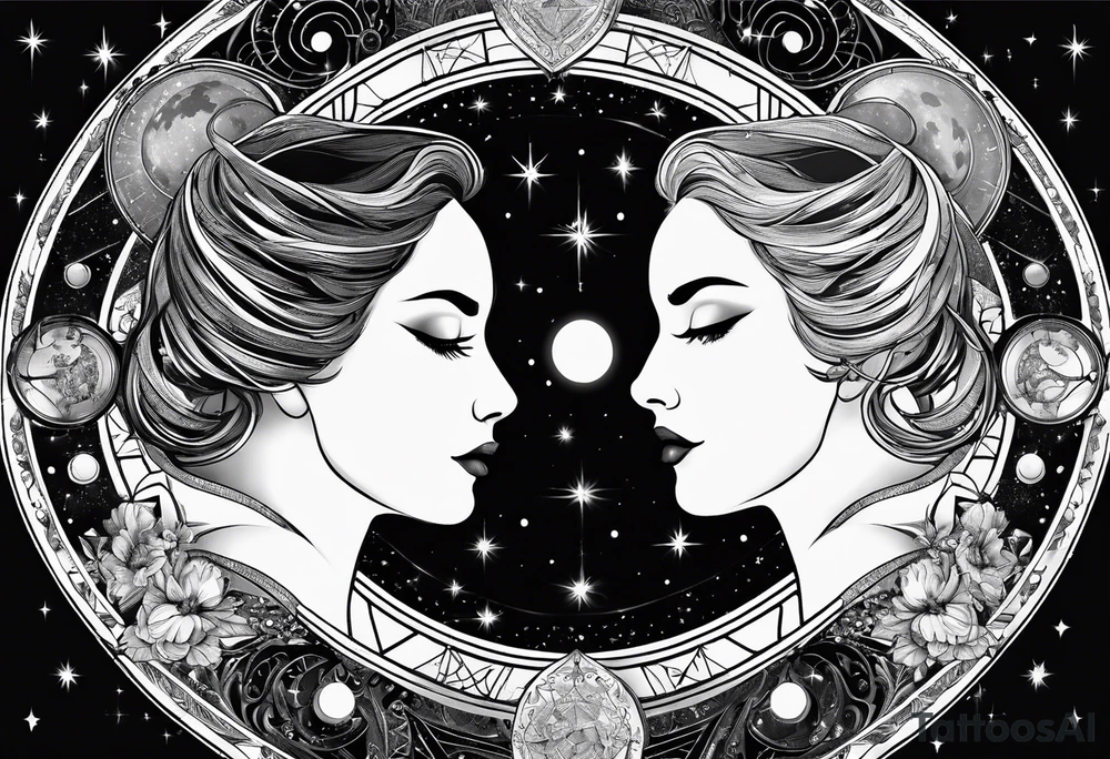 Astrology, Gemini, Natal Chart, angelic, soul mates, vision, planetary, the moon, third eye, armband tattoo idea