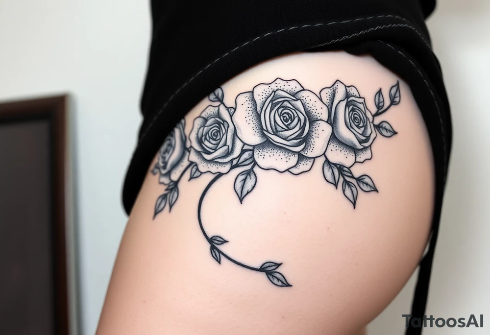mermaid wonderland 
roses tattoo idea