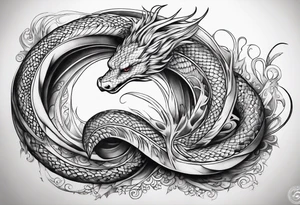 flowing serpent tail tattoo idea